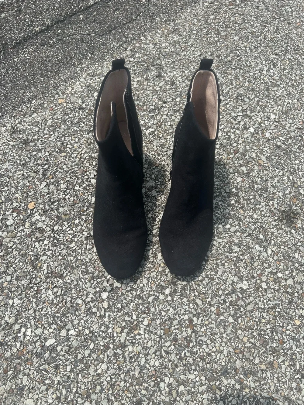 Gianni Bini Black Suede Block Heel Ankle Boots